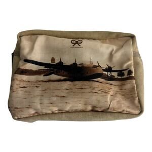 Anya Hindmarch London First Class Pouch Vintage Airplane Cosmetic Bag Full Zip
